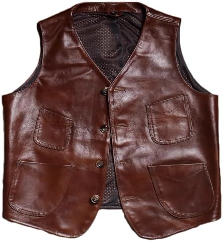 Amazon | [NBLL] レザーベスト 革ジャン メンズ 本革 革ベスト